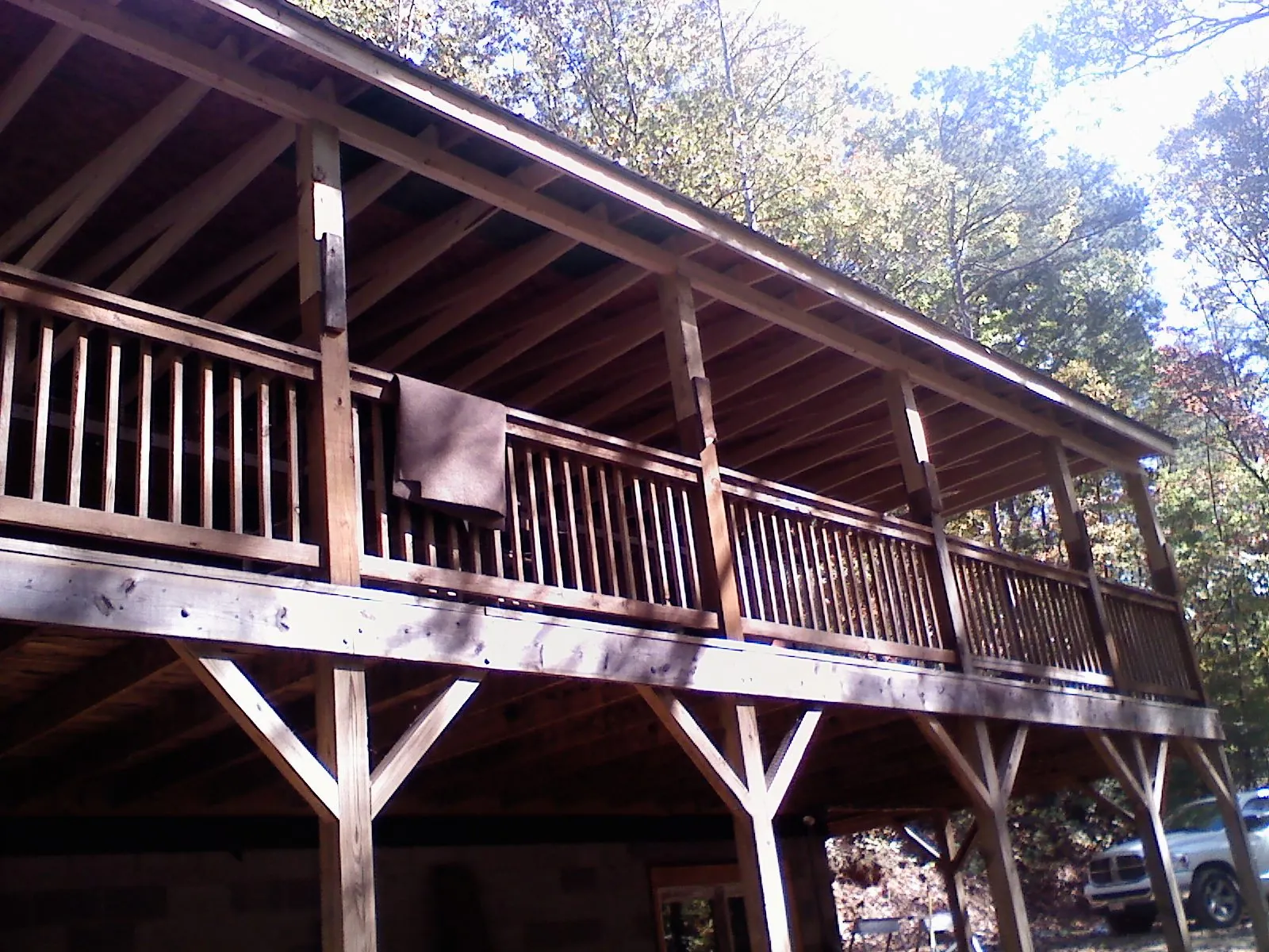 Timber framing under a new elevated porch and deck — Roof Leak Repair in White Hall by Roofing Brothers